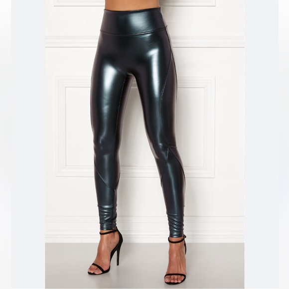 E1 Spanx Faux Leather Liquid Leggings In color Oilslick SZ XS - Picture 3 of 8